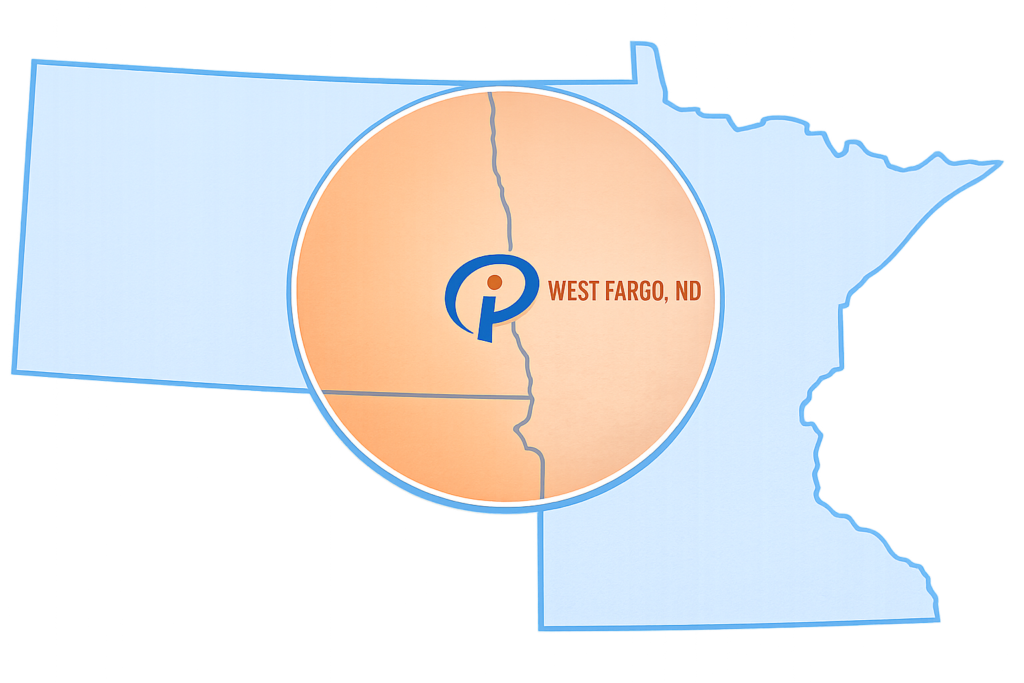 Service map for home insulation services in Fargo.