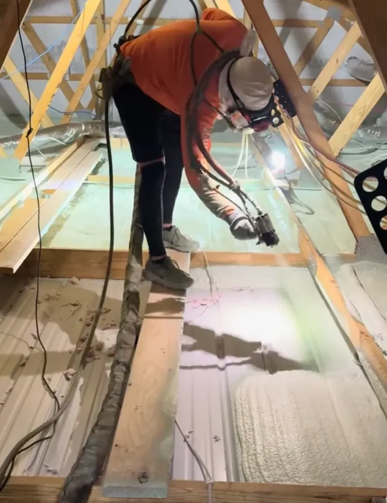Spray Foam Insulation Fargo attic application process
